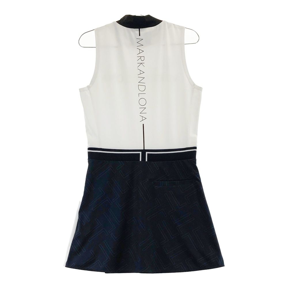 サイズ 38 MARK-LONA マークアンドロナ モデル ノースリーブ ワンピース 総柄 ホワイト系 240101542405 ゴルフウェア レディース ストスト