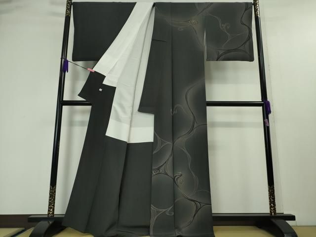 平和屋本店■極上　京都の名門ブランド　銀花仙　訪問着・袋帯(銀通し地)セット　唐草文　蝉色地　暈し染め　金彩　逸品　DZAA4504kh5 平和屋本店□極上 京都の名門ブランド 銀花仙 訪問着・袋帯(銀通し地