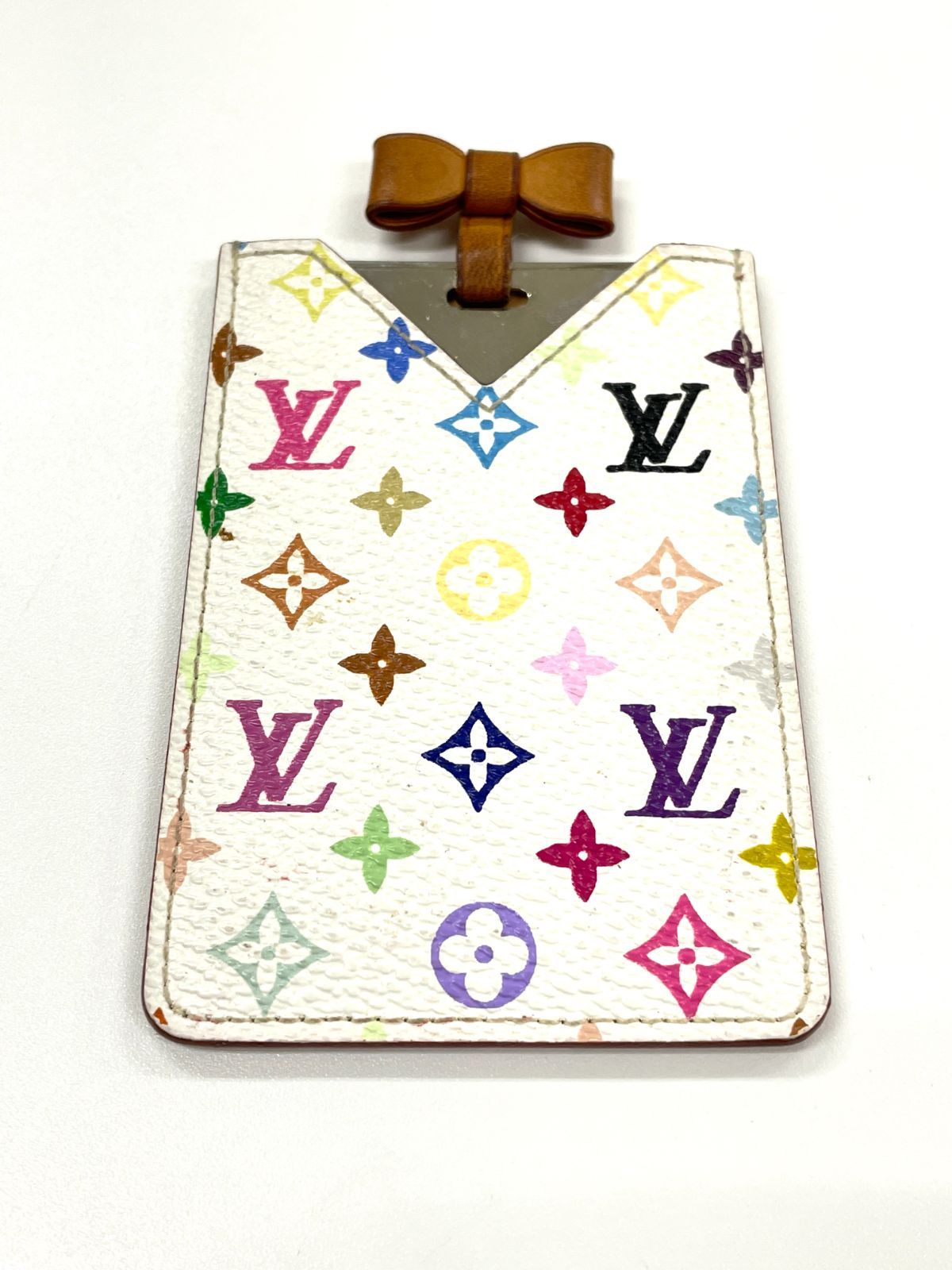LOUIS VUITTON ルイ・ヴィトン モノグラム・マルチカラー エテュイ・ミロワール コンパクトミラー 鏡 M92651 ブロン 白 ホワイト フランス製