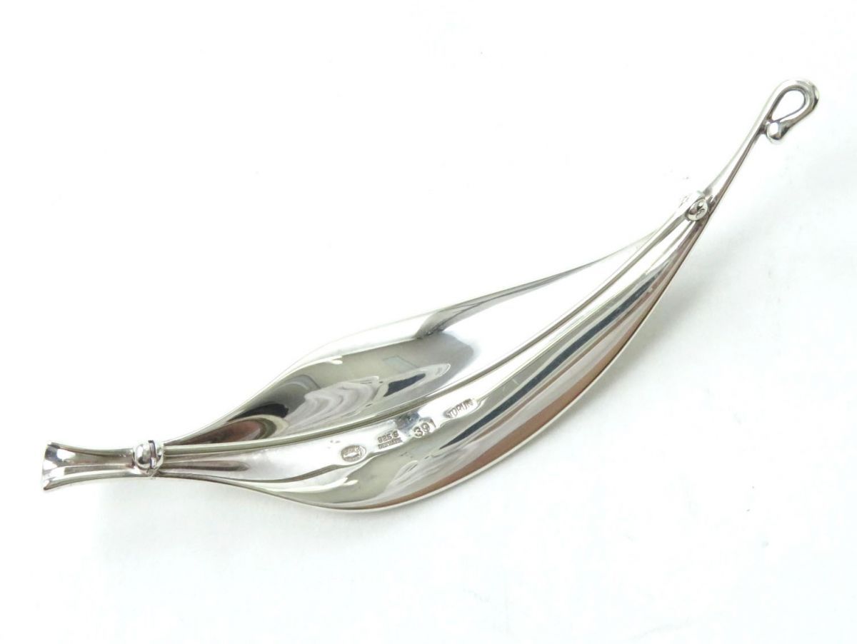 美品☆GEORG JENSEN ジョージジェンセン 391 TORUN トールン プリュムリーフモチーフ ブローチ レディース シルバー SV925  重量：27.7ｇ - メルカリ