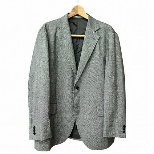 ジェイプレス J.PRESS ウール混 シルク混 テーラード ジャケット 2つ釦 センターベンツ 灰 グレー 3L 021-5