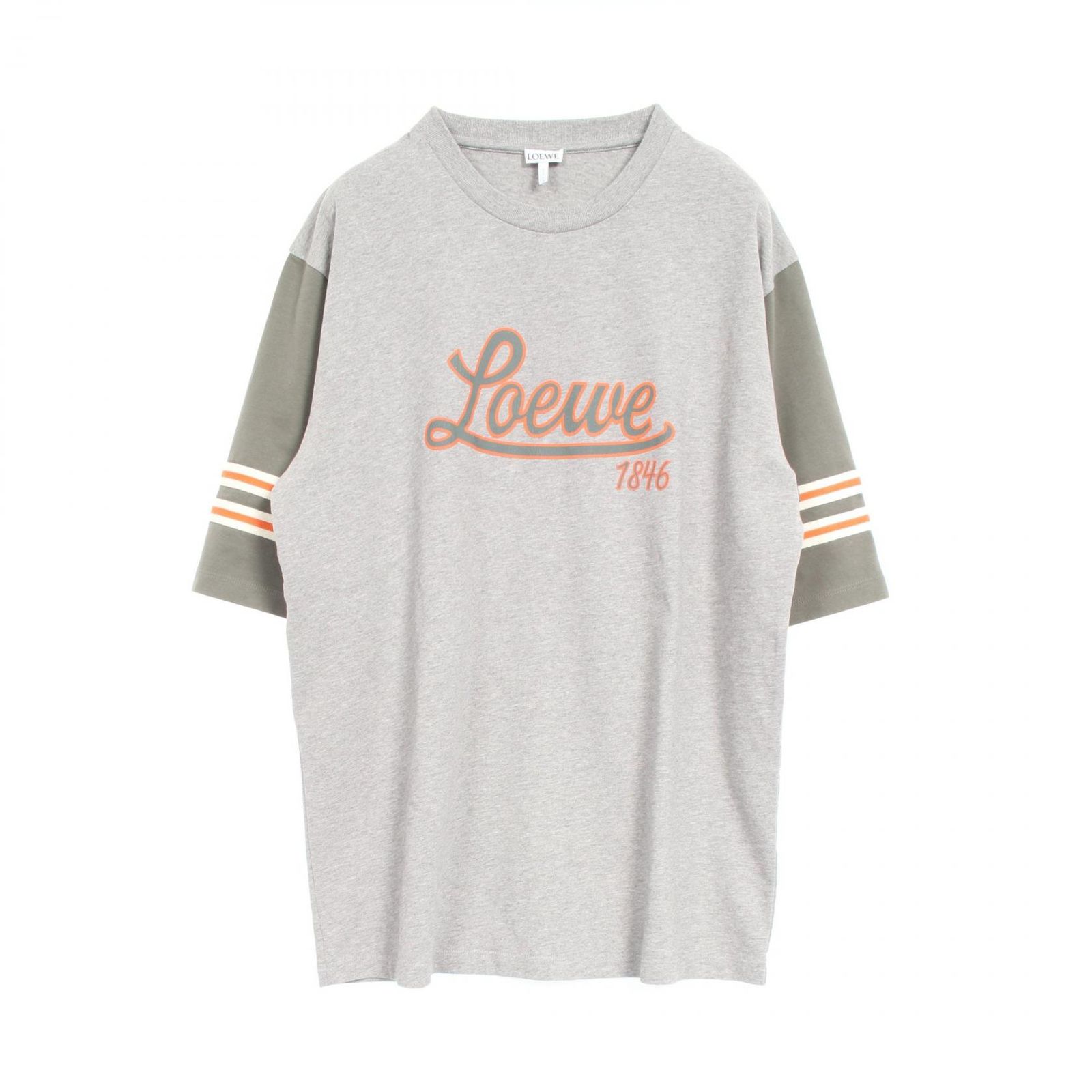 ロエベ LOEWE カットソー ロゴプリント グレーマルチカラー