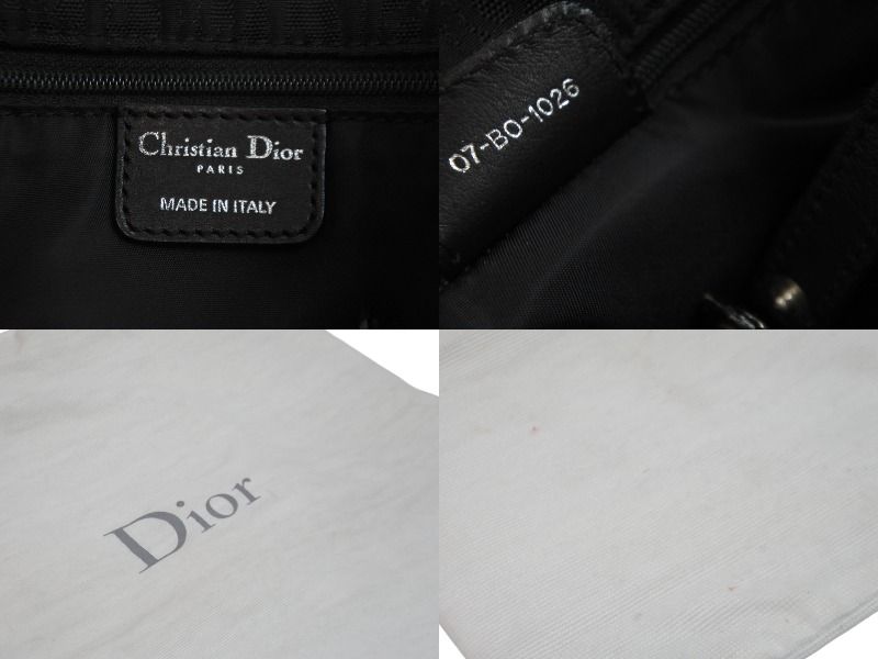 Christian Dior クリスチャンディオール ハンドバッグ ラブリートート 2007年 08-BO-1027 ブラック シルバー金具 美品  54315内側