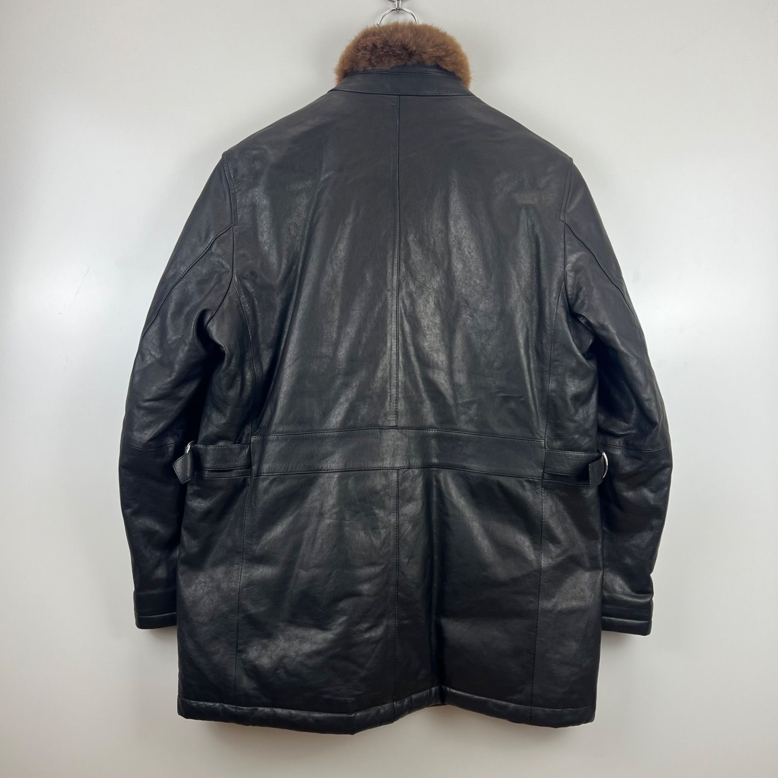DAKS special Beaver fur & sheepskin leather down coat M ダックス 