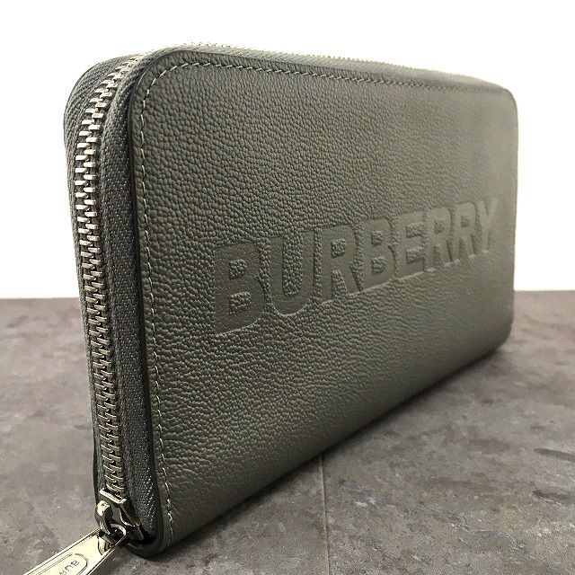 285 送料込み！ 未使用品 BURBERRY ジップウォレット グレー