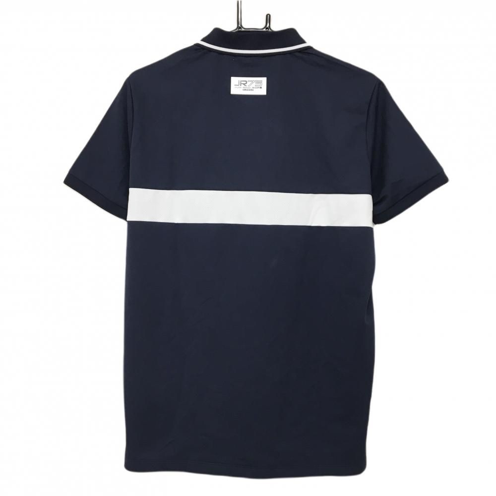 超美品】ジュンアンドロペ 半袖ポロシャツ ネイビー×白 フロントロゴ