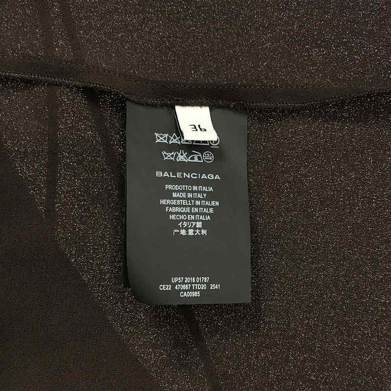 BALENCIAGA - BALENCIAGA / バレンシアガ | シルク スキッパーブラウス | 36 | ダークブラウン | レディース BALENCIAGA / バレンシアガ | シルク スキッパーブラウス | 36