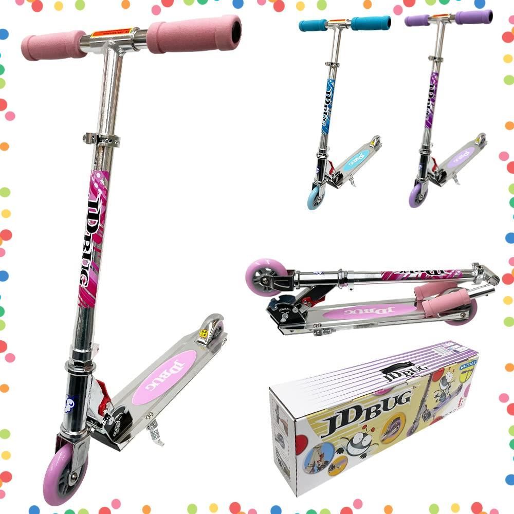 在庫 無段階高さ調節 日本語説明書 メーカー1年 ブレーキ付き 軽量 キッズ 折り畳み式 子供用 フット キックスクーター キックスケーター プレゼント パステル MS-101A 誕生日 キックボード 子供 パステルピンク2