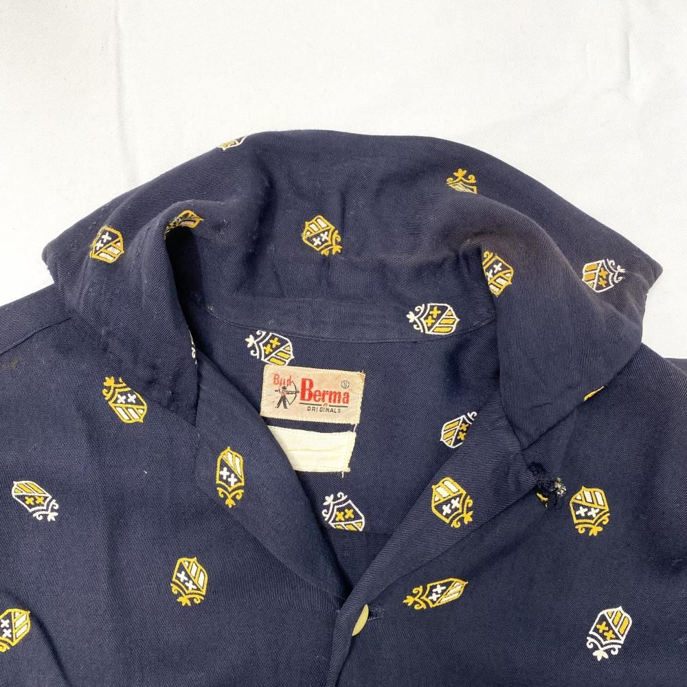 中古】50s Bud Berma 総柄レーヨンギャバシャツ サイズ表記なし 中古】50s Bud Berma 総柄レーヨンギャバシャツ サイズ表記なし