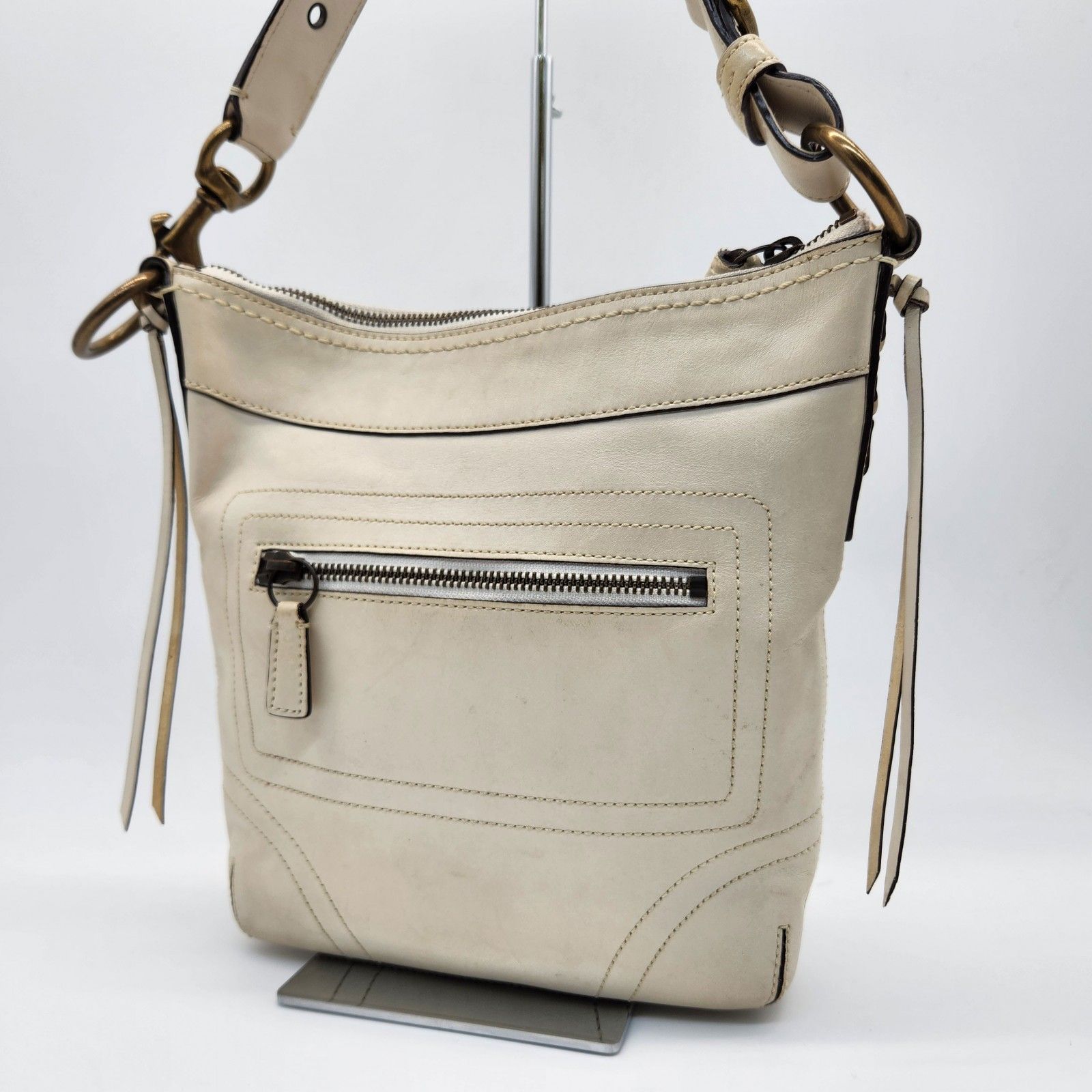 COACH ヴィンテージコーチ ショルダーバッグ オールレザー ホワイト 