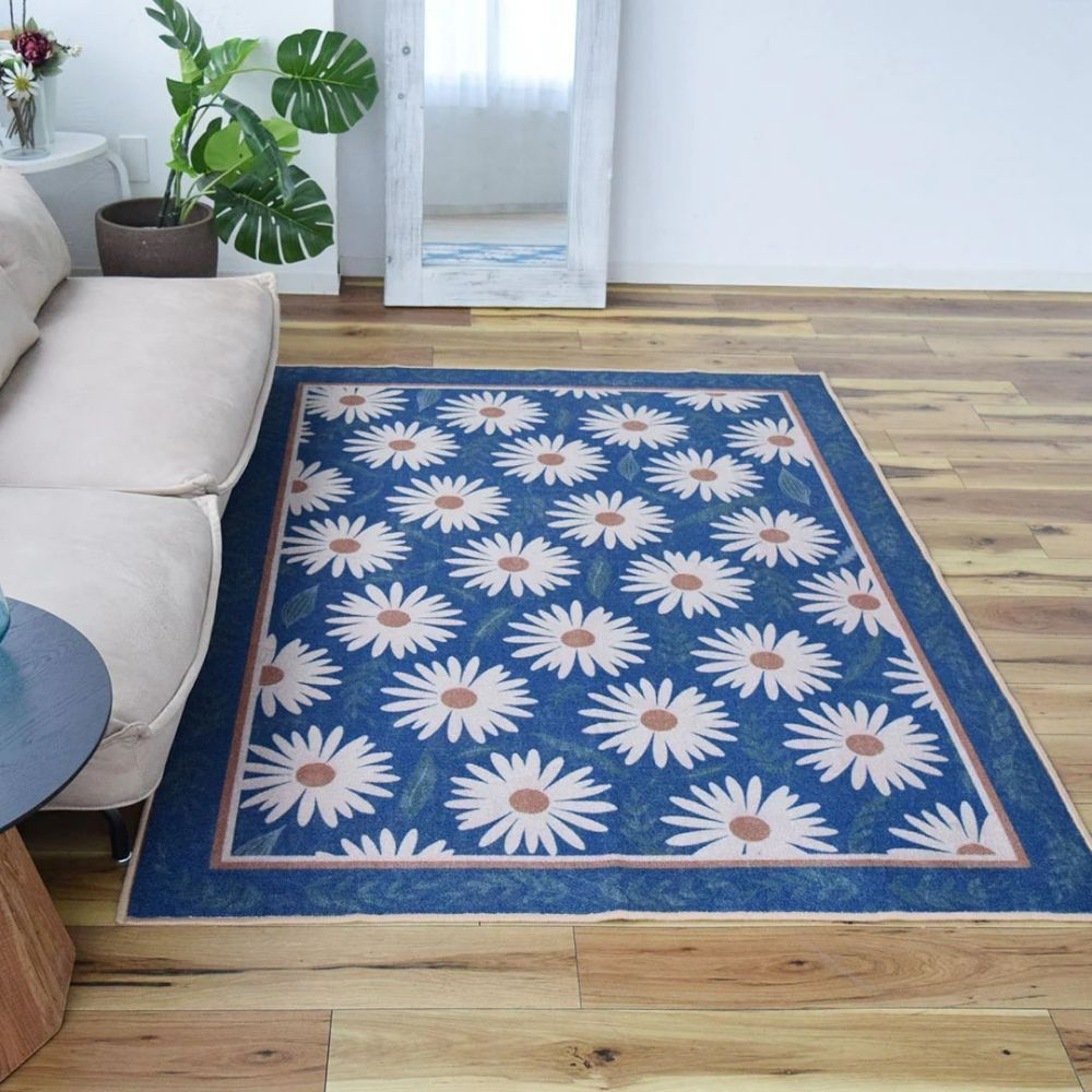 トコライフ　TOCORU Series ブハラ ループ サックスブルー 防水防汚加工付き洗えるヴィンテージ風ラグ TOCORU Series ブハラ