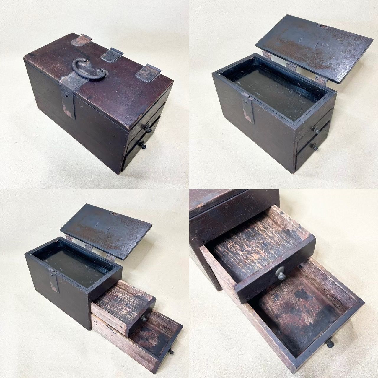 ◇古い 道具箱 書道 道具入れ 古道具 小引出し 小物入れ 明治 大正