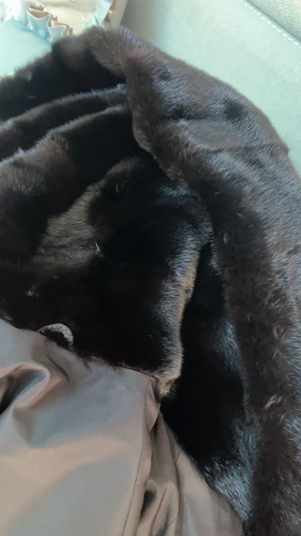 上質シェアードミンクコート黒ミンクファーコート毛皮