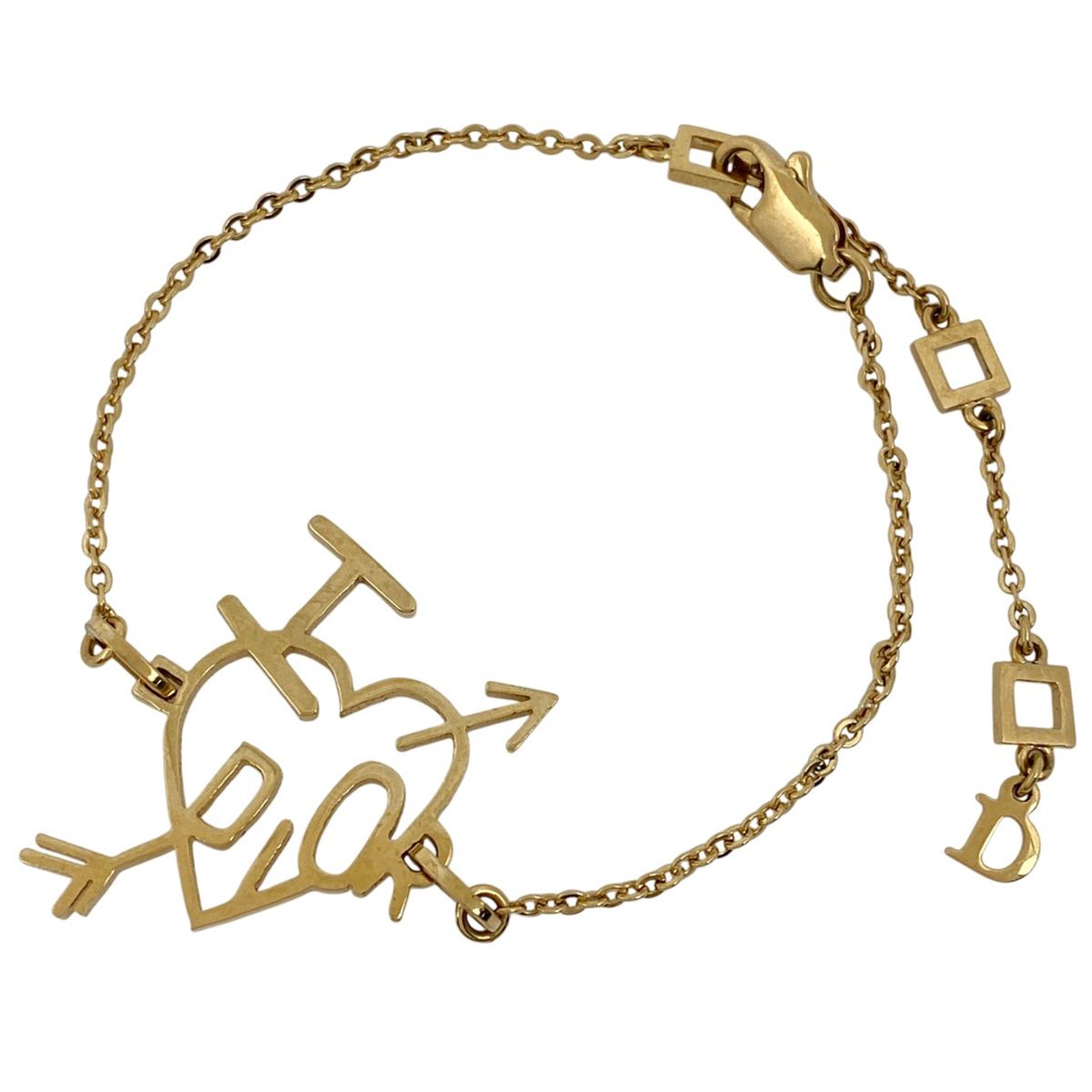 クリスチャンディオール Christian Dior ロゴ ブレスレット ハートアロー ブレスレット GP ゴールド レディース