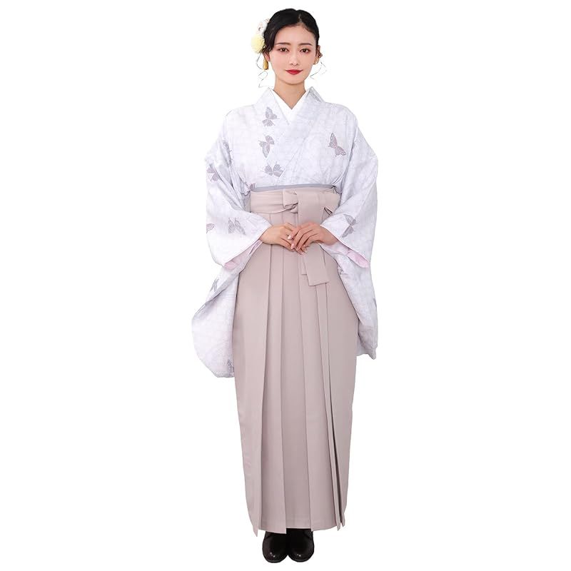 KYOETSU] [キョウエツ] 袴セット 二尺袖着物 無地袴 卒業式 4点