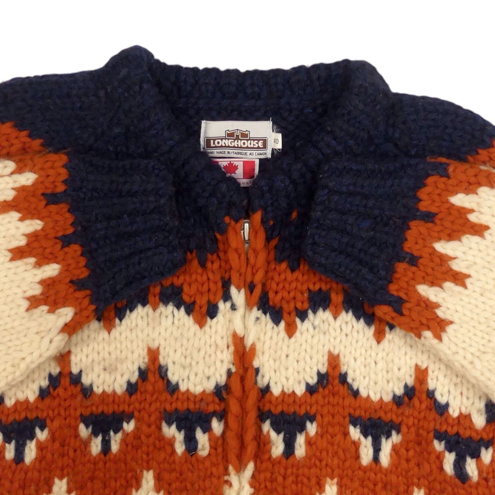 LONGHOUSE ロングハウス カウチン セーター ニット カナダ L 古着