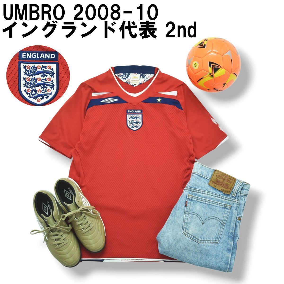 イングランド代表 アンブロ サッカー ポロシャツ ゲームシャツ カットソー umbro アンブロ 100周年 ゲームシャツ(ホワイト) UUUXJA00 WHT