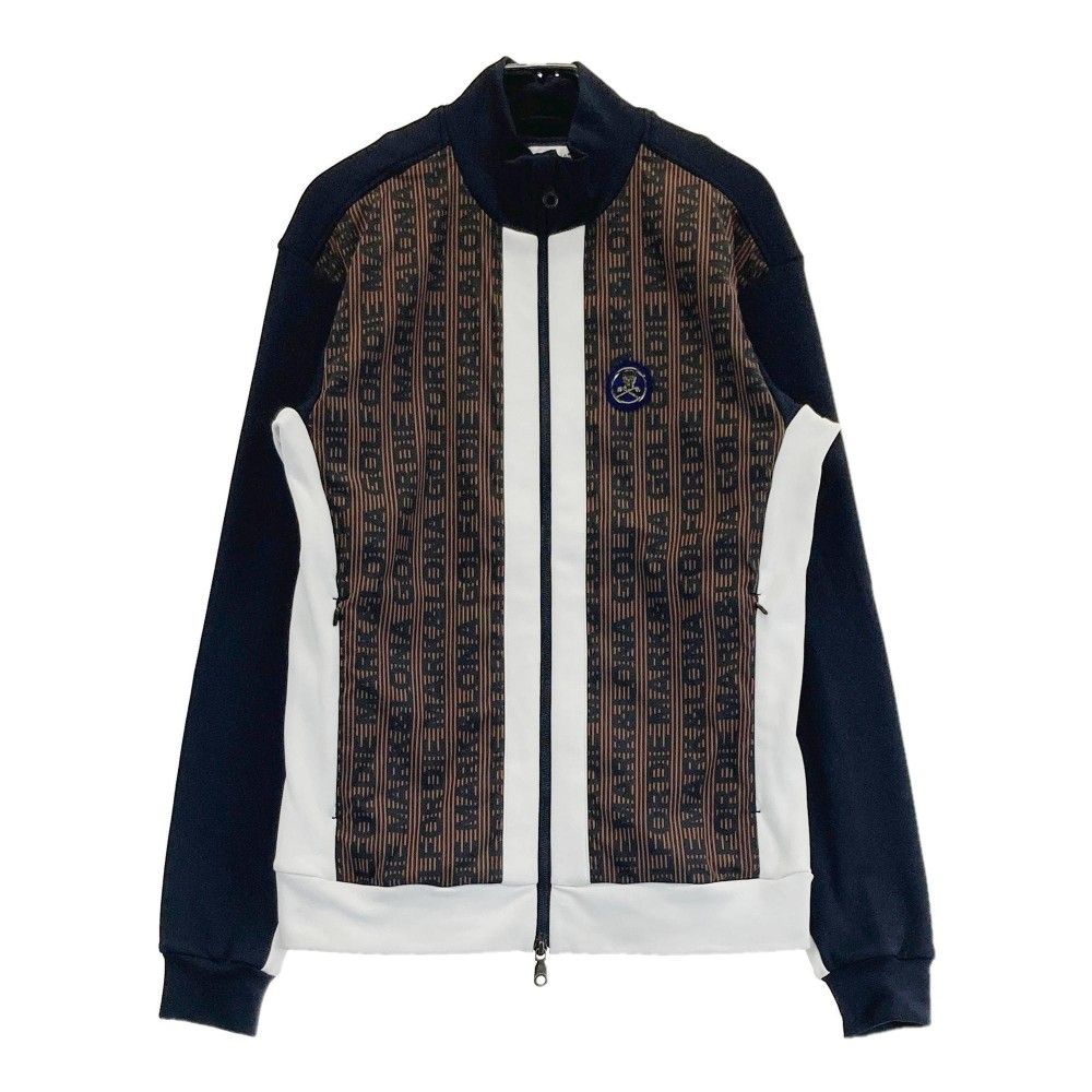 MARK&LONA マークアンドロナ ジップジャケット スカル総柄 ブルー系 48