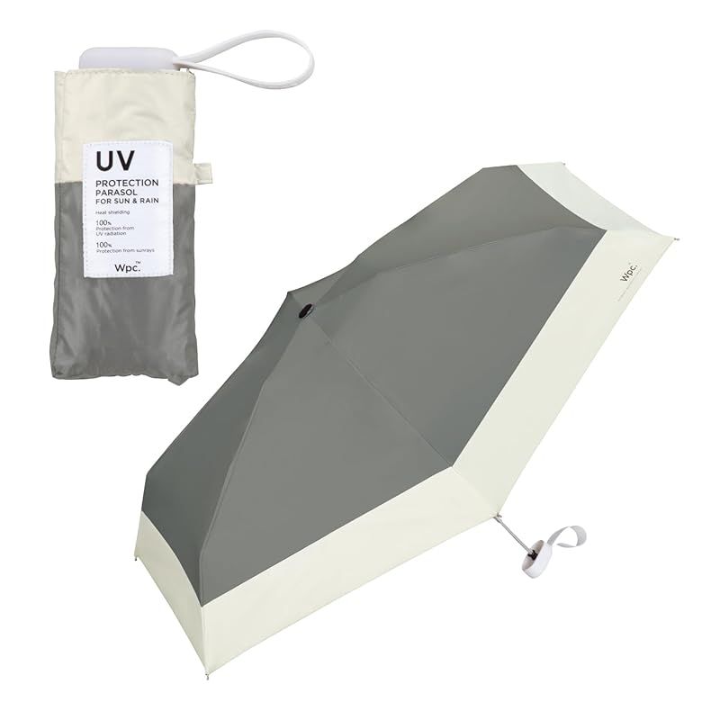 【新着商品】Wpc. 日傘 遮光切り継ぎtiny（限定色） グレー 折りたたみ傘《遮光率＆UVカット率100％・UPF50＋・晴雨兼用》 親骨47cm 軽量 レディース コンパクト 小さい シンプル おしゃれ 可愛い