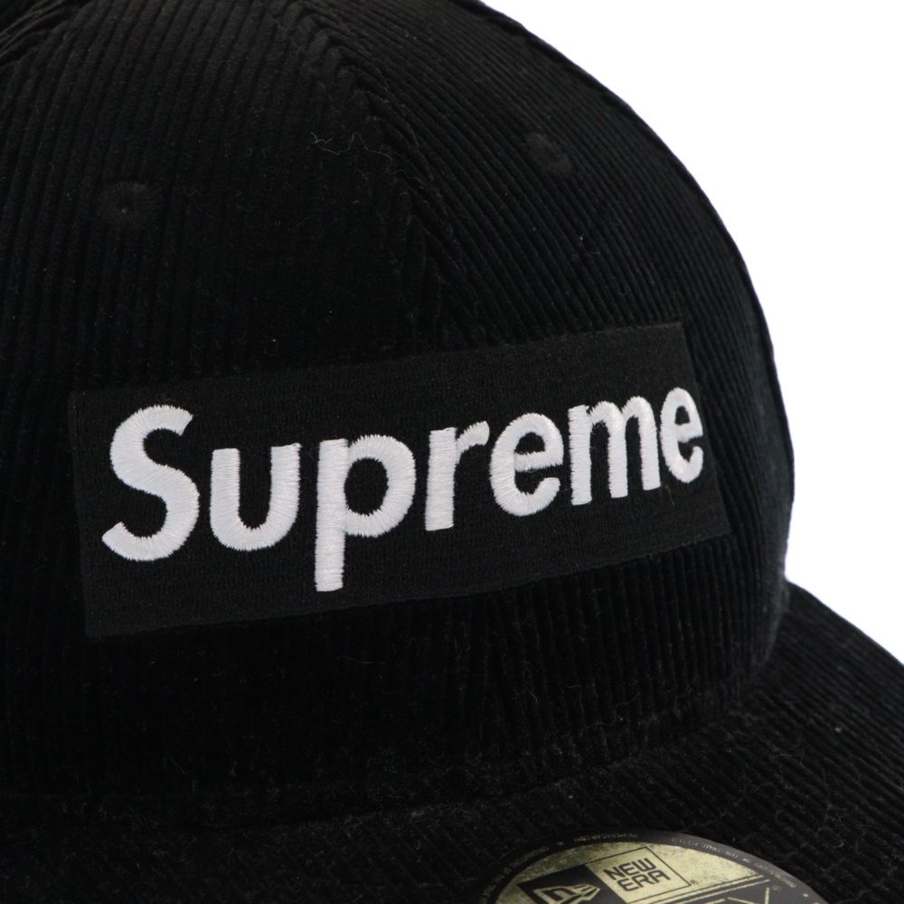 SUPREME (シュプリーム) 15AW × NEW ERA Corduroy Box Logo Cap × ニューエラ コーデュロイ ボックスロゴ キャップ ブラック