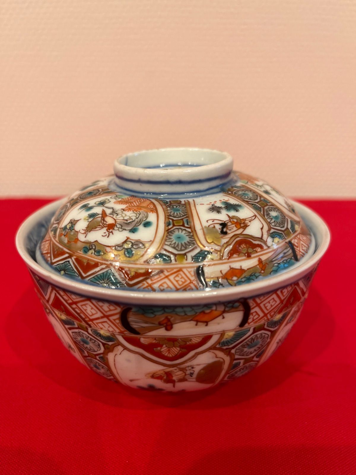 高級！骨董品 薩摩焼 大瓶 金蘭手染錦花絵図 金錦 耳付 壺 花瓶 楽天