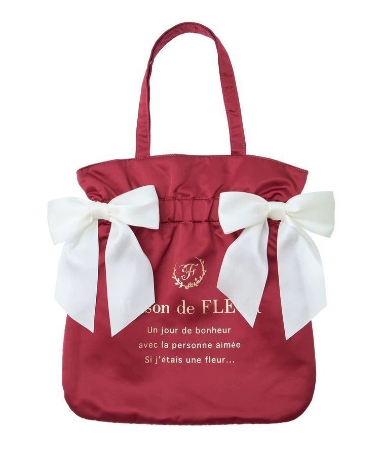 新品】Maison de FLEUR メゾンドフルール リボン付きかごバッグ