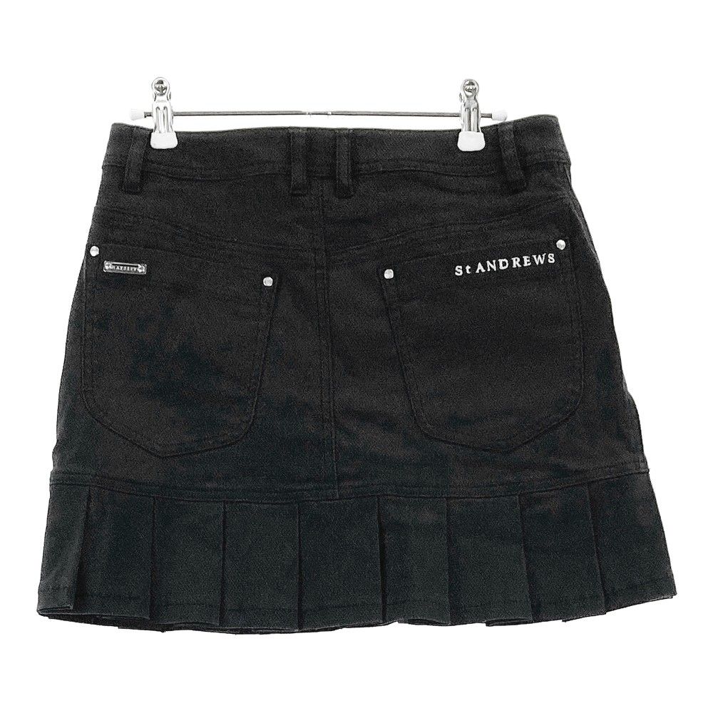 新品　セントアンドリュース　スカート　プリーツ　ブラック　ストレッチ　秋冬　L セントアンドリュース SA ストレッチフロントプリーツスカート