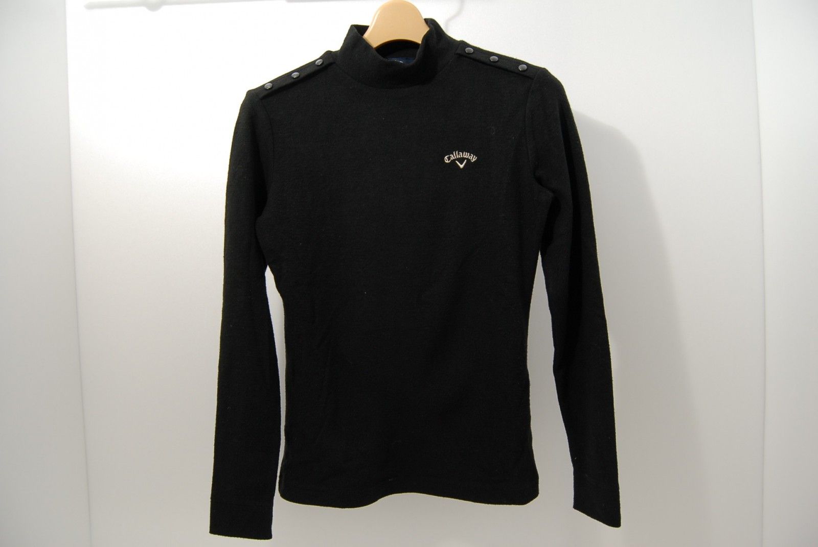 中古 レディース キャロウェイ Callaway 長袖シャツ S 黒 ブラック ハイネック ストレッチ 秋冬