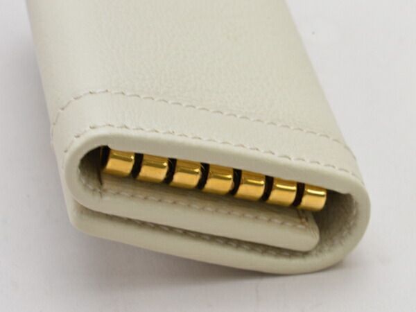 グッチ GUCCI バンブー 658636 レザー キーケース 6連 アイボリー