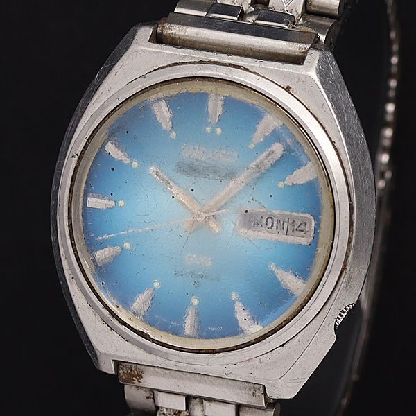 【稼働品】SEIKO ACTUS 6106-7700 自動巻き腕時計 青文字盤 セイコー AT/自動巻 6106-7700 セイコー5アクタス ブルー系文字