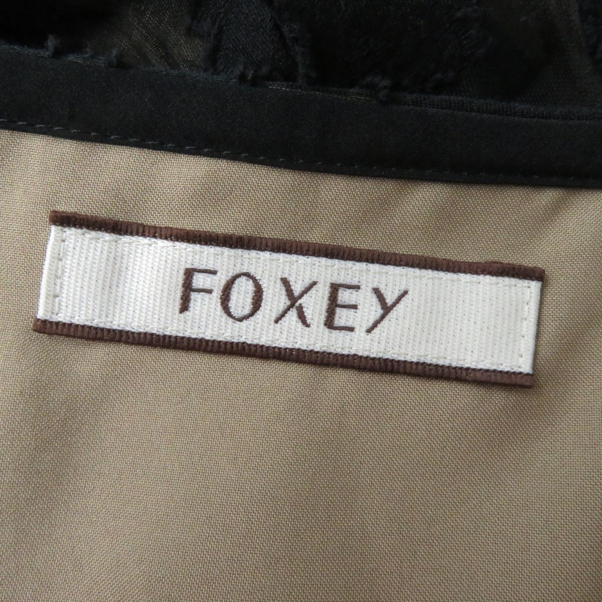 極美品☆正規品 FOXEY フォクシー 34586 ノースリーブ レースリボン