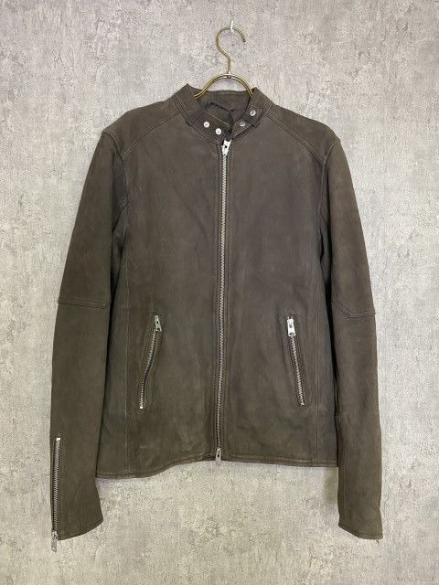【中古】ALLSAINTS ｵｰﾙｾｲﾝﾂ ｼﾝｸﾞﾙ ﾗｲﾀﾞｰｽ CORA JACKET ｼｰﾌﾟﾚｻﾞｰ 羊革 ﾌﾞﾗｳﾝ M 33821960