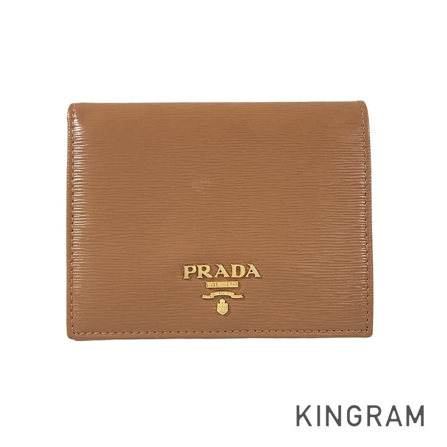 プラダ PRADA レザー 二つ折り財布 rki【中古】