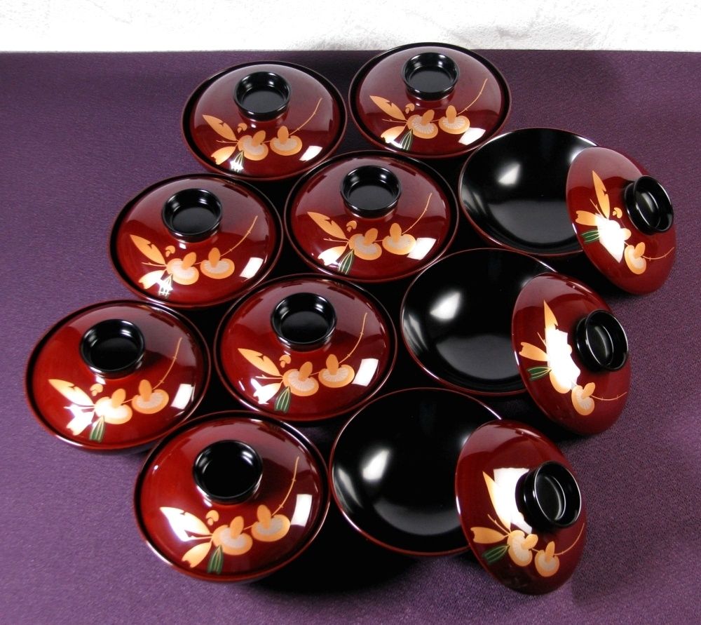 輪島塗 木製吸物椀10客 幅：13.3cm 共箱 美品/25h002 - メルカリ