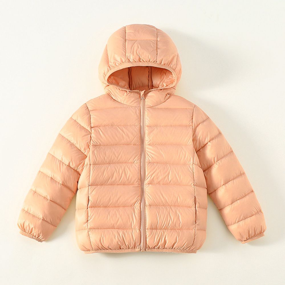 ピンク  150CM  ダウンコート キッズ 秋冬 収納袋付き secoat220902 ダウンコート キッズ 長袖 収納袋付き 無地 フード付き 子供服 こども服 子ども服 シンプル 通園 通学 アウター 秋 冬 女の子 お