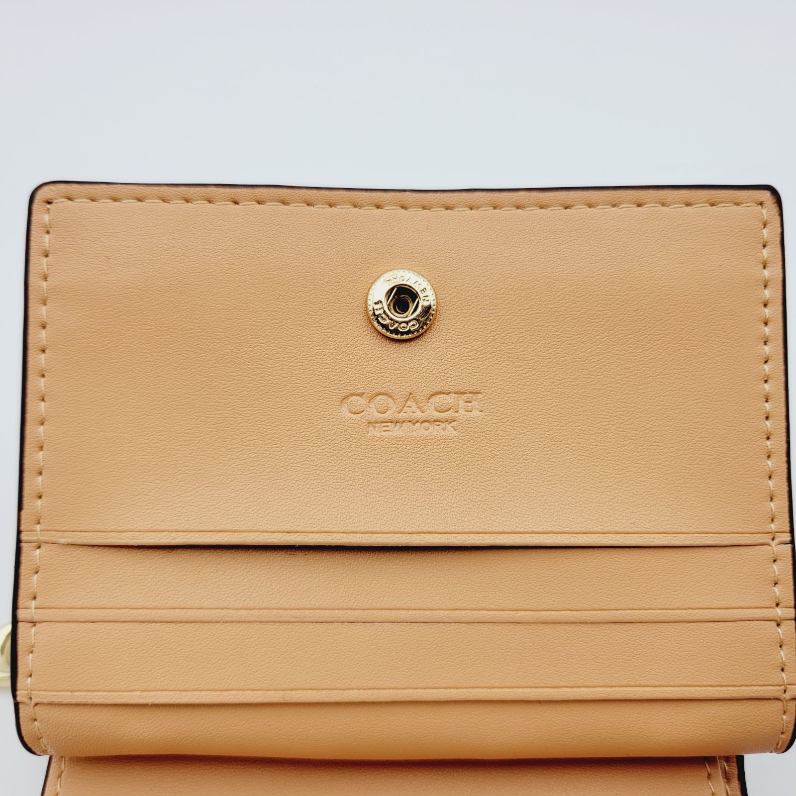 【新品】COACH 財布スナップウォレットシグネチャーキャンバスマイフラワー