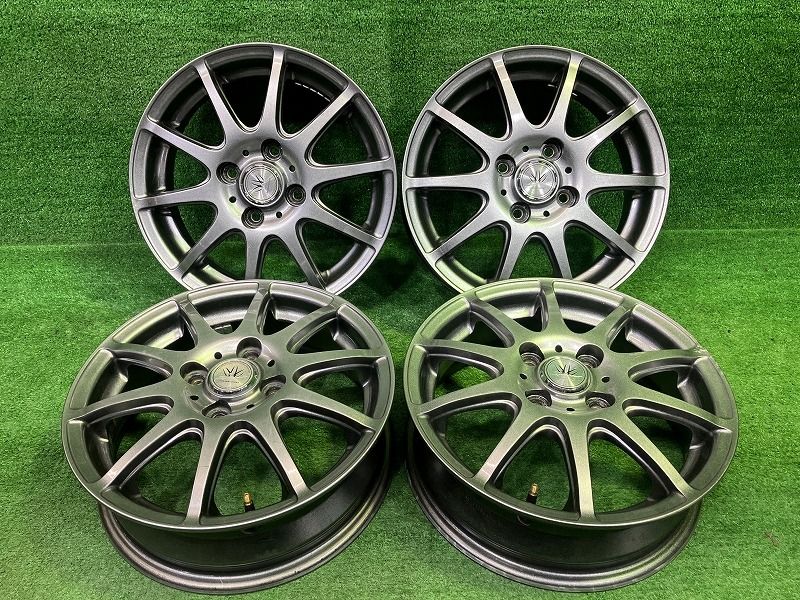 社外 ロクサーニスポーツ 軽自動車 ホイール アルミ ガンメタ 14インチ 4.5J 4穴 4本 100 45