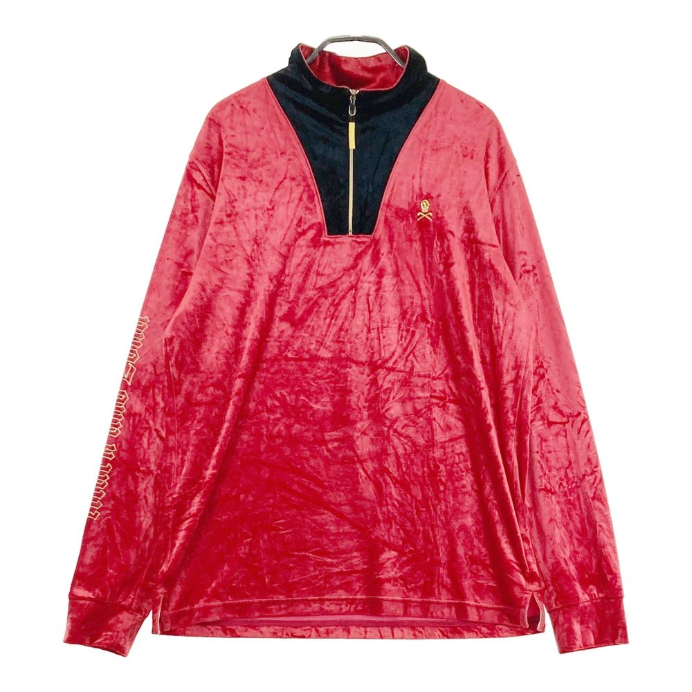 MARK&LONA マークアンドロナ ハーフジップ 長袖Tシャツ ベロア 44 サイズ：48 MARK&LONA マークアンドロナ ベロア地 ハーフジップ 長袖T