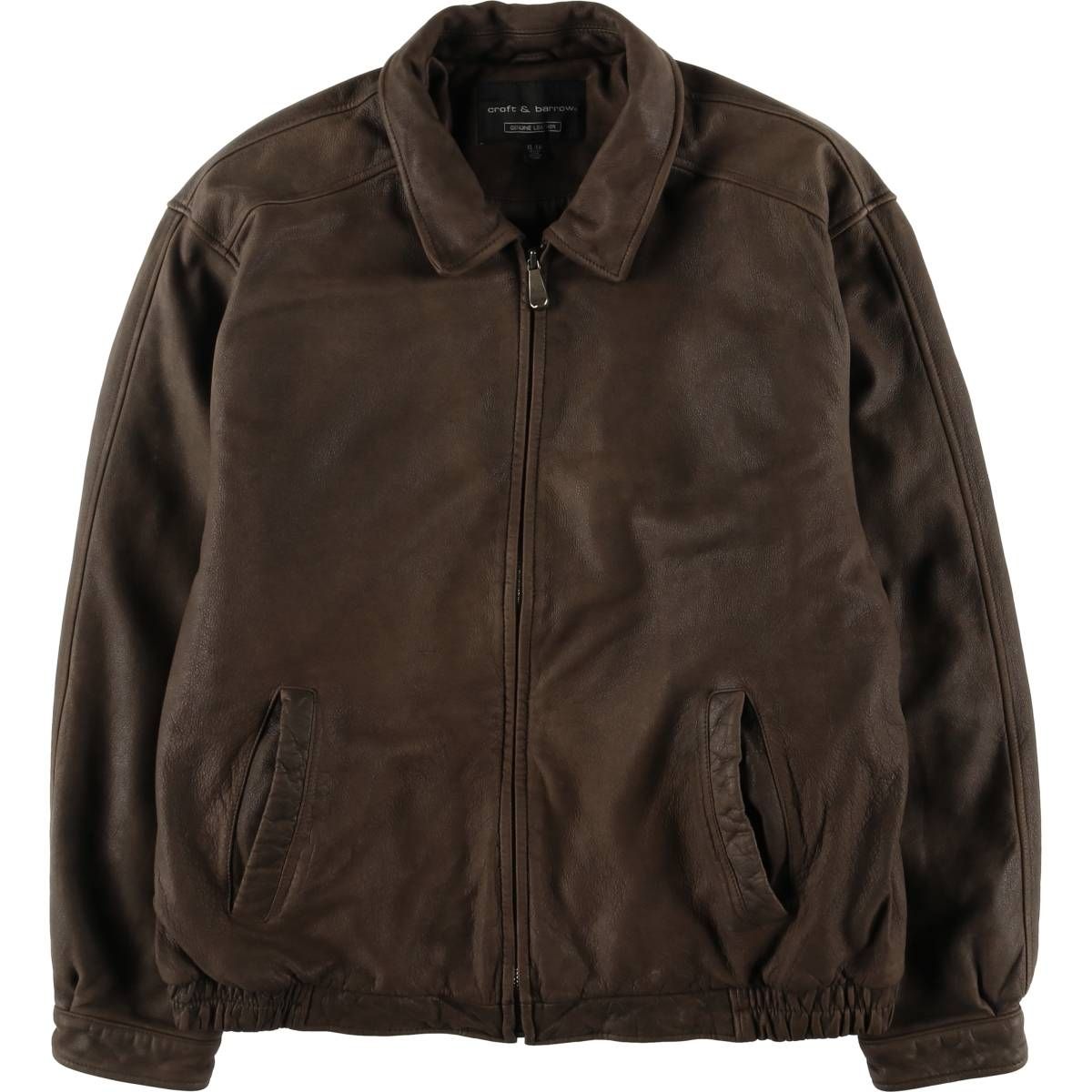 古着 クラフトアンドバロー CROFT&BARROW スイングトップタイプ レザー 