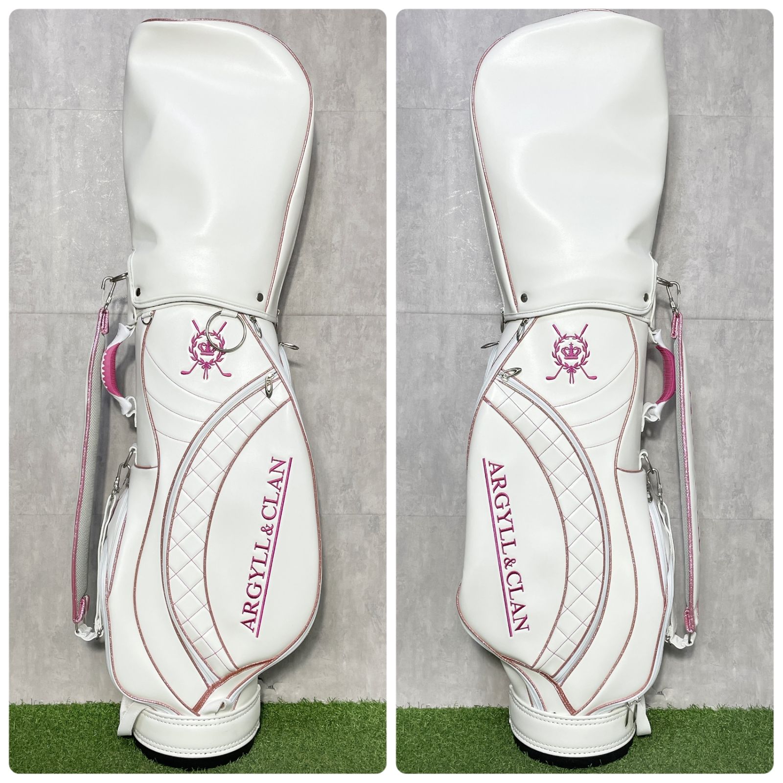 レア⭐︎中日クラウンズ⭐︎記念非売品⭐︎キャディバッグ ホワイト・ゴールド レア⭐︎中日クラウンズ⭐︎記念非売品⭐︎キャディバッグ