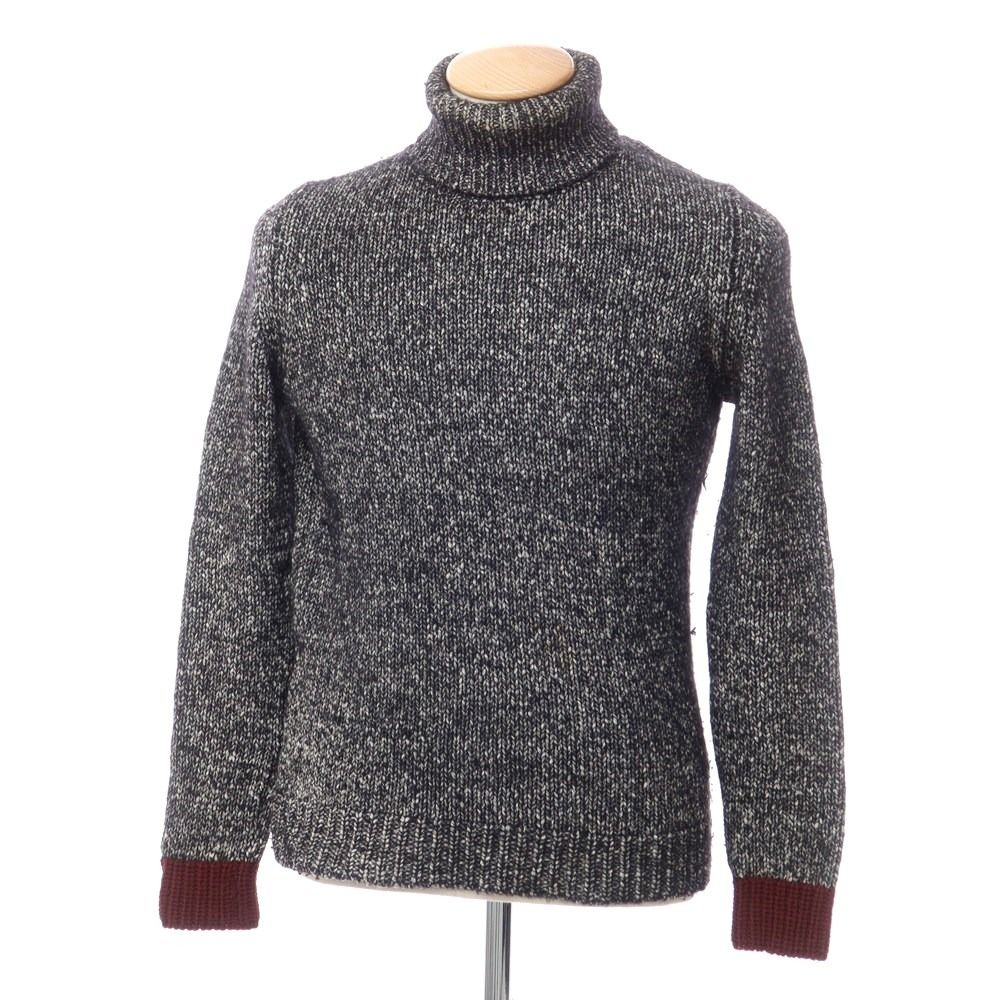 【中古】スカリオーネ SCAGLIONE コットンウール タートルネック プルオーバーニット ブラック【サイズXS】【メンズ】