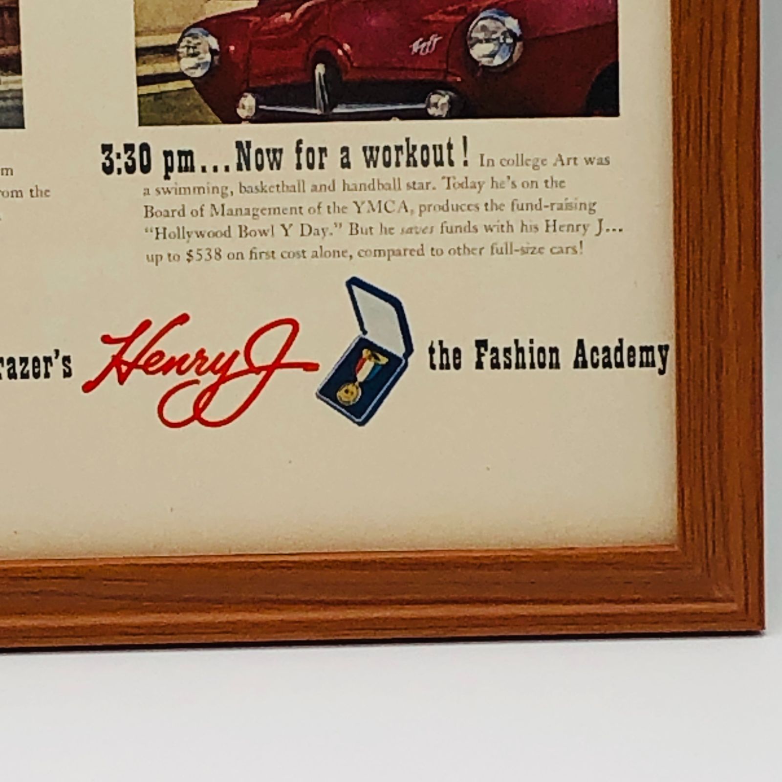 ビンテージ 広告 ポスター フレーム付 当時物 『 ヘンリーJ ( Henry J ) 』 1950's オリジナル アメリカ 輸入雑貨 ヴィンテージ  雑誌 アドバタイジング レトロ ( AZ1788 ) - メルカリ
