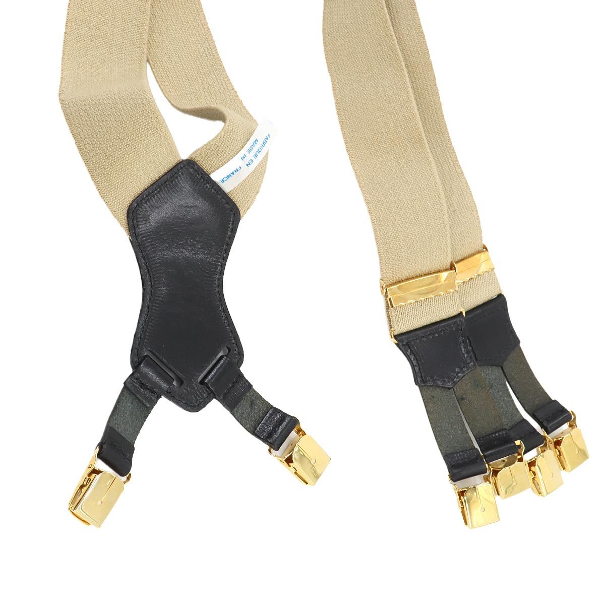 未使用 展示品 シャネル CHANEL サスペンダー ロゴ キャンバス レザー  