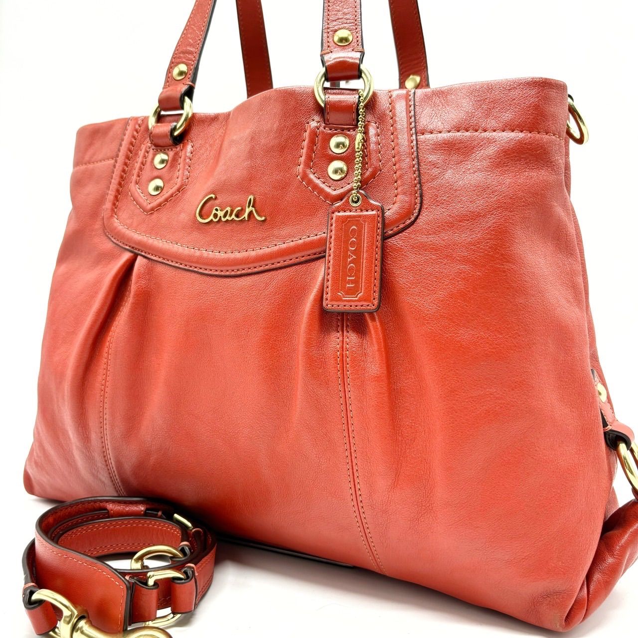 coach コーチショルダートートバッグ2way オレンジ