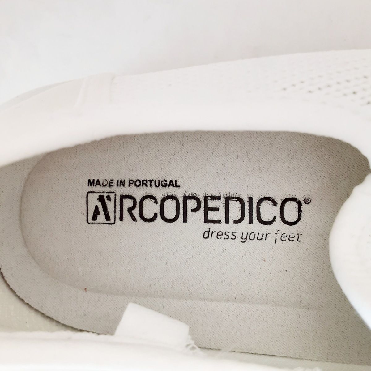 ARCOPEDICO(アルコペディコ) スリッポン 37 レディース - 白×アイボリー 化学繊維