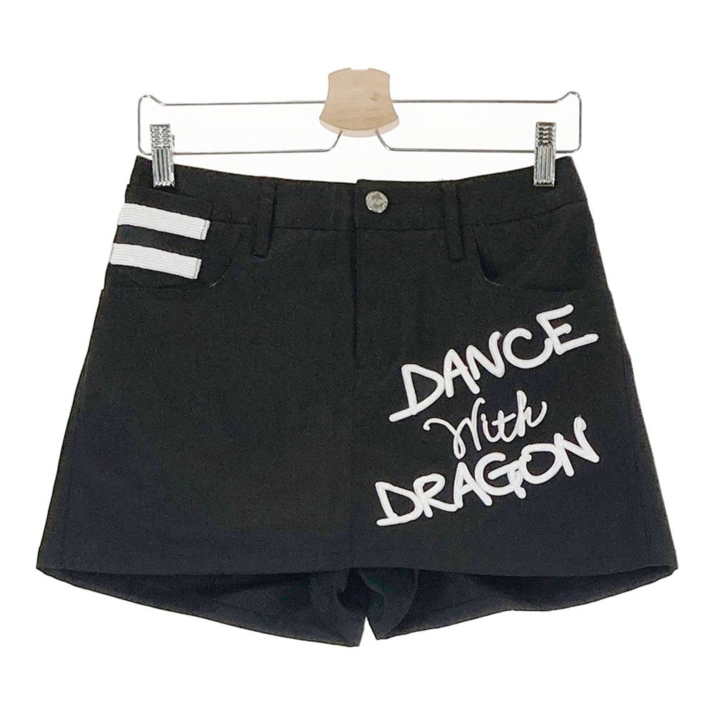 サイズ：2 DANCE WITH DRAGON ダンスウィズドラゴン  キュロットスカート  ブラック系 [240001186409] ゴルフウェア レディース ストスト サイズ：2 DANCE WITH DRAGON ダンスウィズドラゴン キュロット