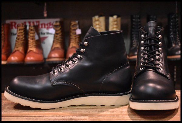 【8.5D 美品 犬タグ復刻 20年】レッドウィング 8165 アイリッシュセッター ブラッククローム プレーントゥ ブーツ redwing HOPESMORE【EH194】