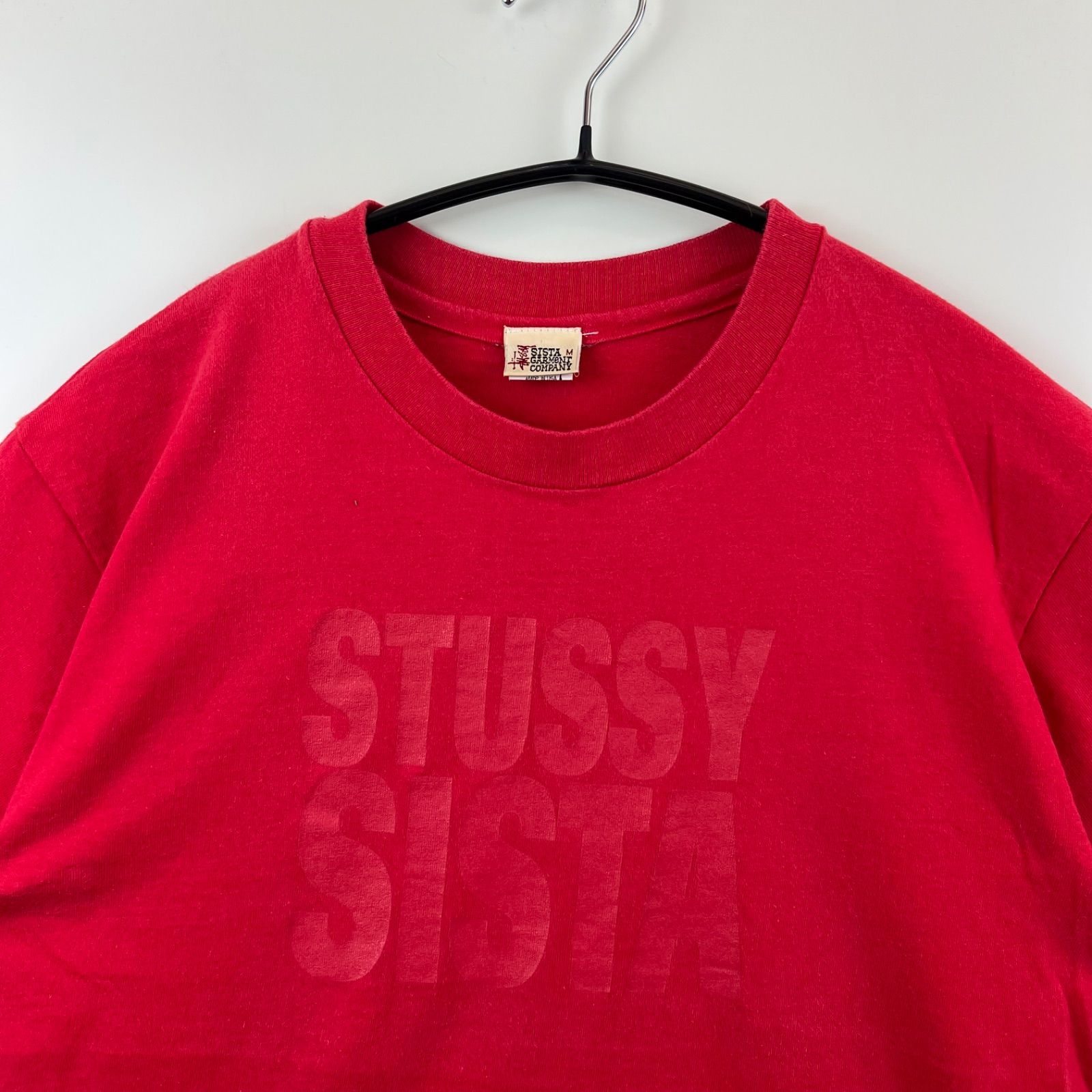 vintage Stussy ピンク シャツジャケット 80s USA製 STUSSY 90s old USA SISTA print Tee M ステューシー シスタ