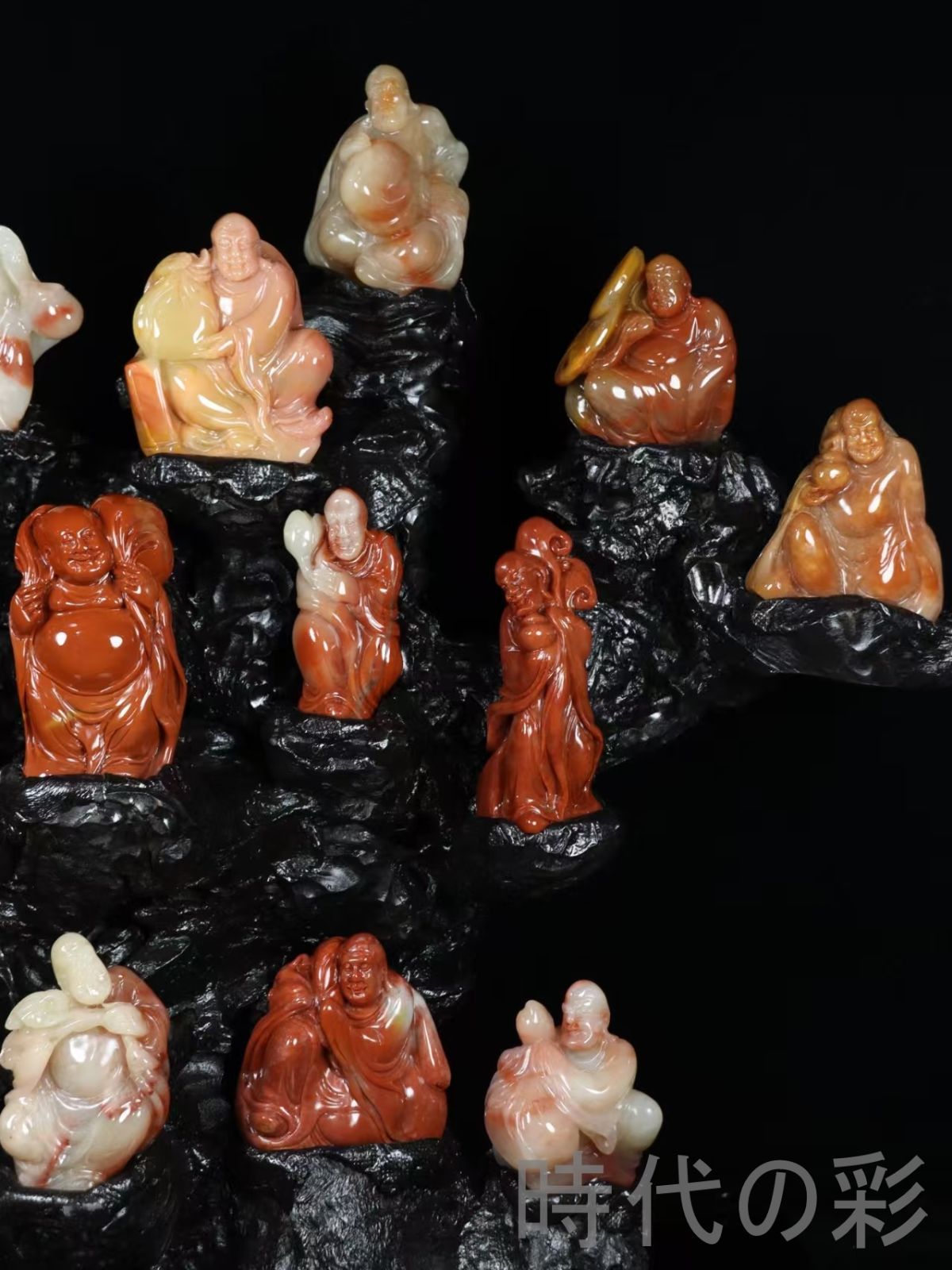 中国古美術 寿山石 寿山彫刻 十八羅漢 人物置物 工芸品 骨董品 古玩