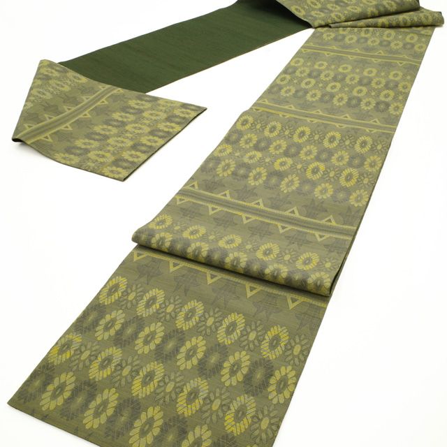 中古】 袋帯 全通 リサイクル 米沢 米澤 佐志め織物 五百機織 いおはた